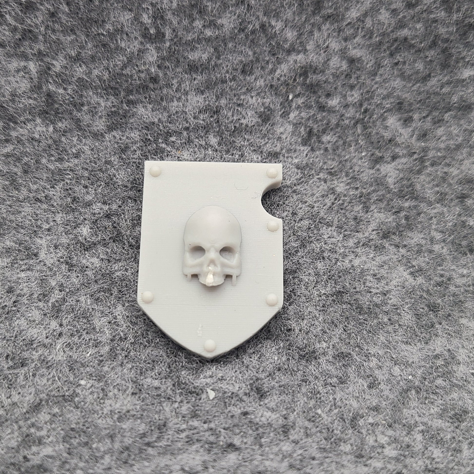 Bone Reapers Warrior Order Shoulder Pad Shield Ver. 01 resin heraldry upgrade for 1:12 scale armored action figures by Fantasy World Games.