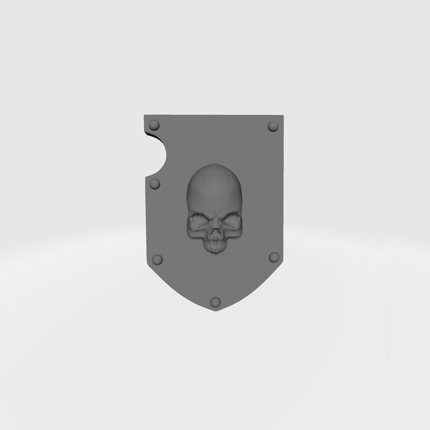 Bone Reapers Warrior Order Shoulder Pad Shield Ver. 01 Reverse resin heraldry upgrade for 1:12 scale armored action figures by Fantasy World Games.