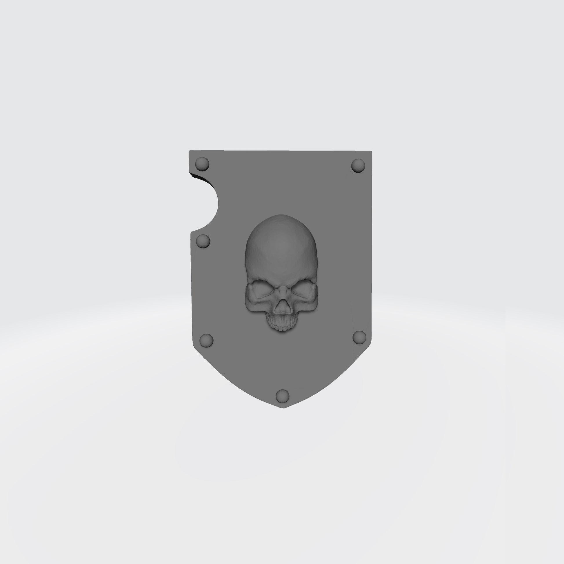 Bone Reapers Warrior Order Shoulder Pad Shield Ver. 01 Reverse resin heraldry upgrade for 1:12 scale armored action figures by Fantasy World Games.