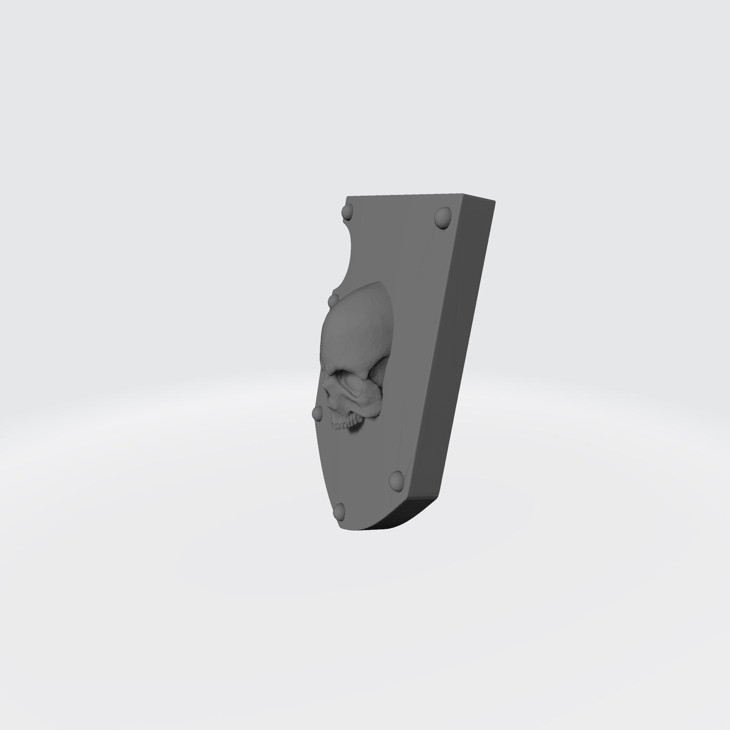 Bone Reapers Warrior Order Shoulder Pad Shield Ver. 01 Reverse resin heraldry upgrade for 1:12 scale armored action figures by Fantasy World Games.
