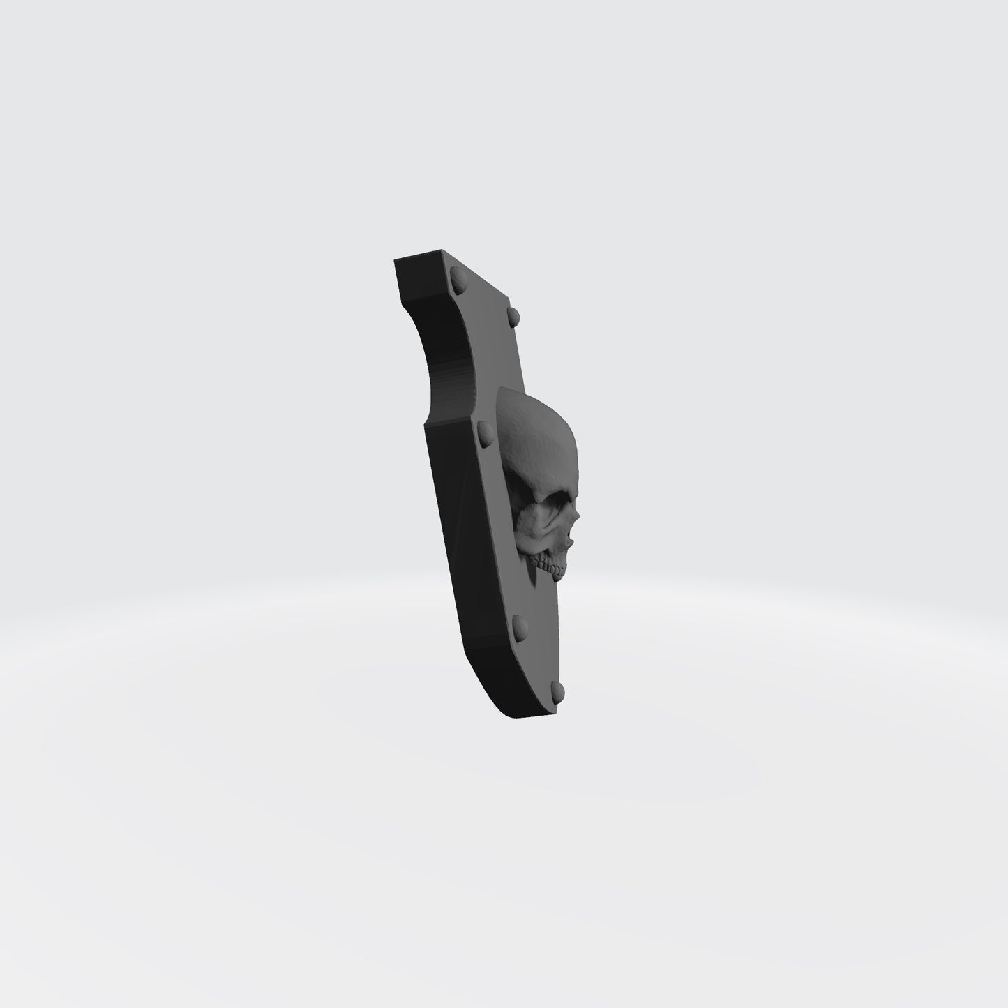 Bone Reapers Warrior Order Shoulder Pad Shield Ver. 01 Reverse resin heraldry upgrade for 1:12 scale armored action figures by Fantasy World Games.