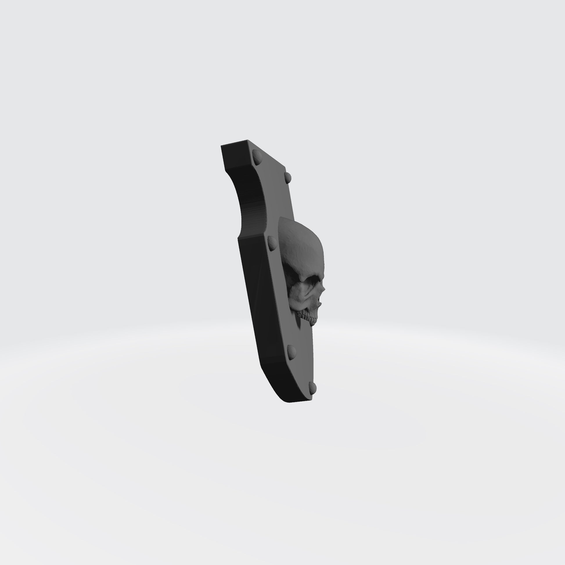 Bone Reapers Warrior Order Shoulder Pad Shield Ver. 01 Reverse resin heraldry upgrade for 1:12 scale armored action figures by Fantasy World Games.