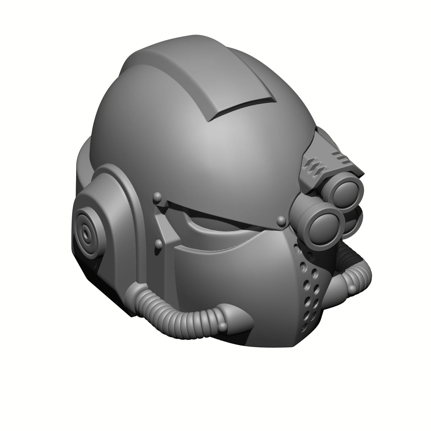 Celestial Knight Helmet with One Tube and Optics resin upgrade for 1:12 scale armored action figures by Fantasy World Games.