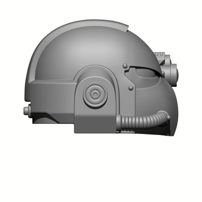 Celestial Knight Helmet with One Tube and Optics resin upgrade for 1:12 scale armored action figures by Fantasy World Games.