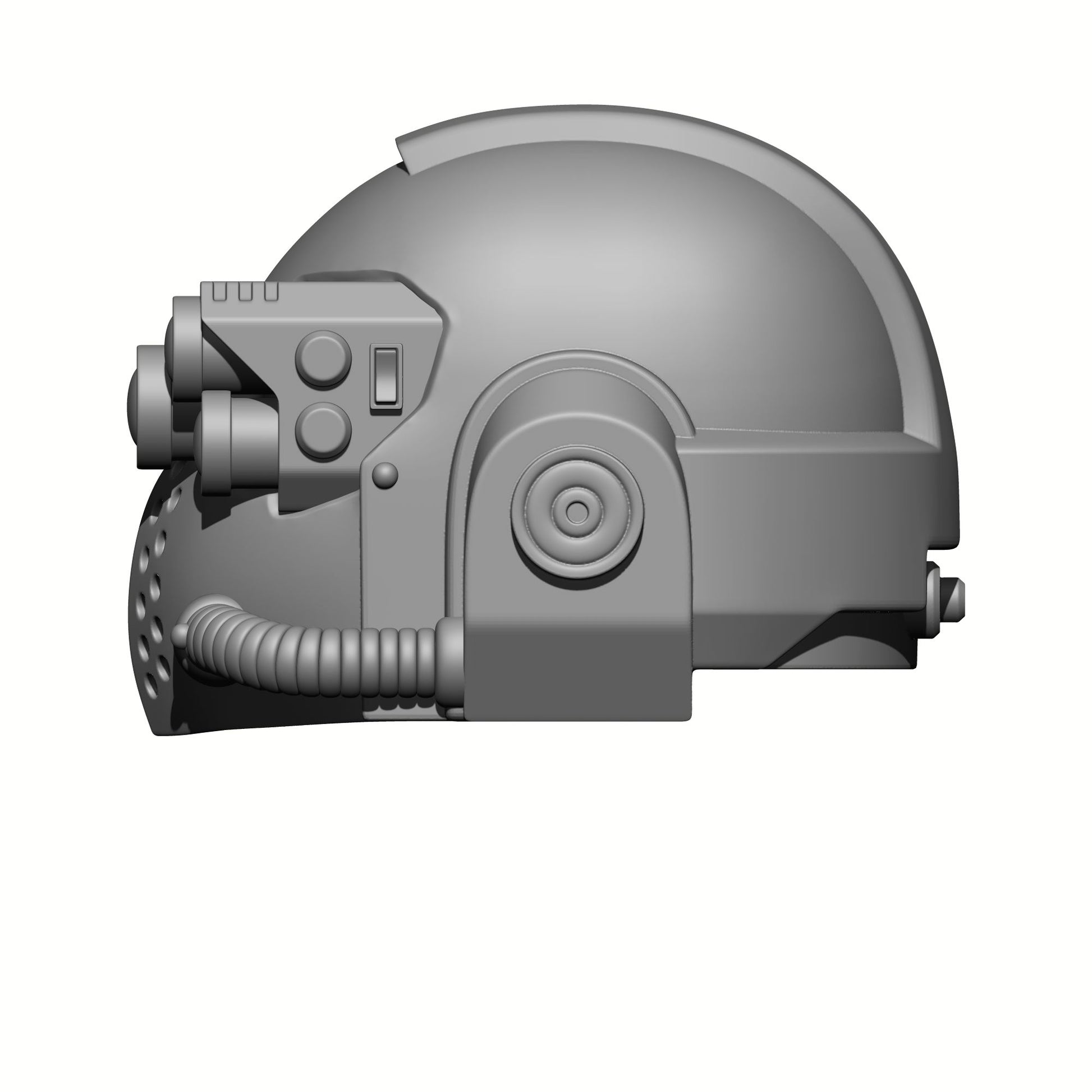 Celestial Knight Helmet with One Tube and Optics resin upgrade for 1:12 scale armored action figures by Fantasy World Games.
