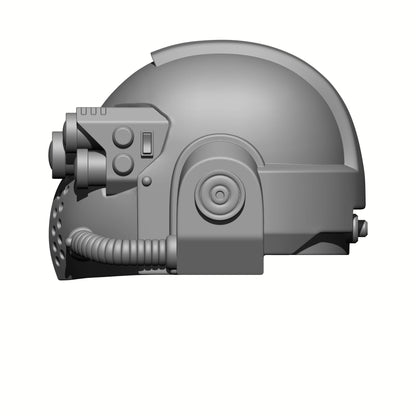 Celestial Knight Helmet with One Tube and Optics resin upgrade for 1:12 scale armored action figures by Fantasy World Games.