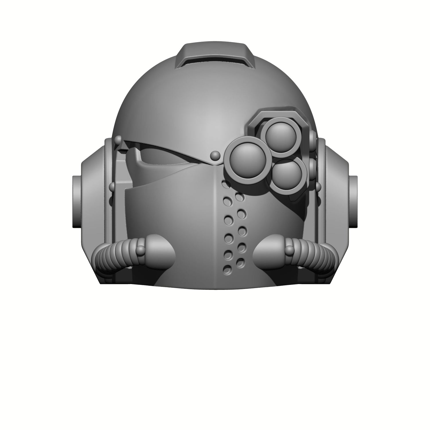 Celestial Knight Helmet with One Tube and Optics resin upgrade for 1:12 scale armored action figures by Fantasy World Games.