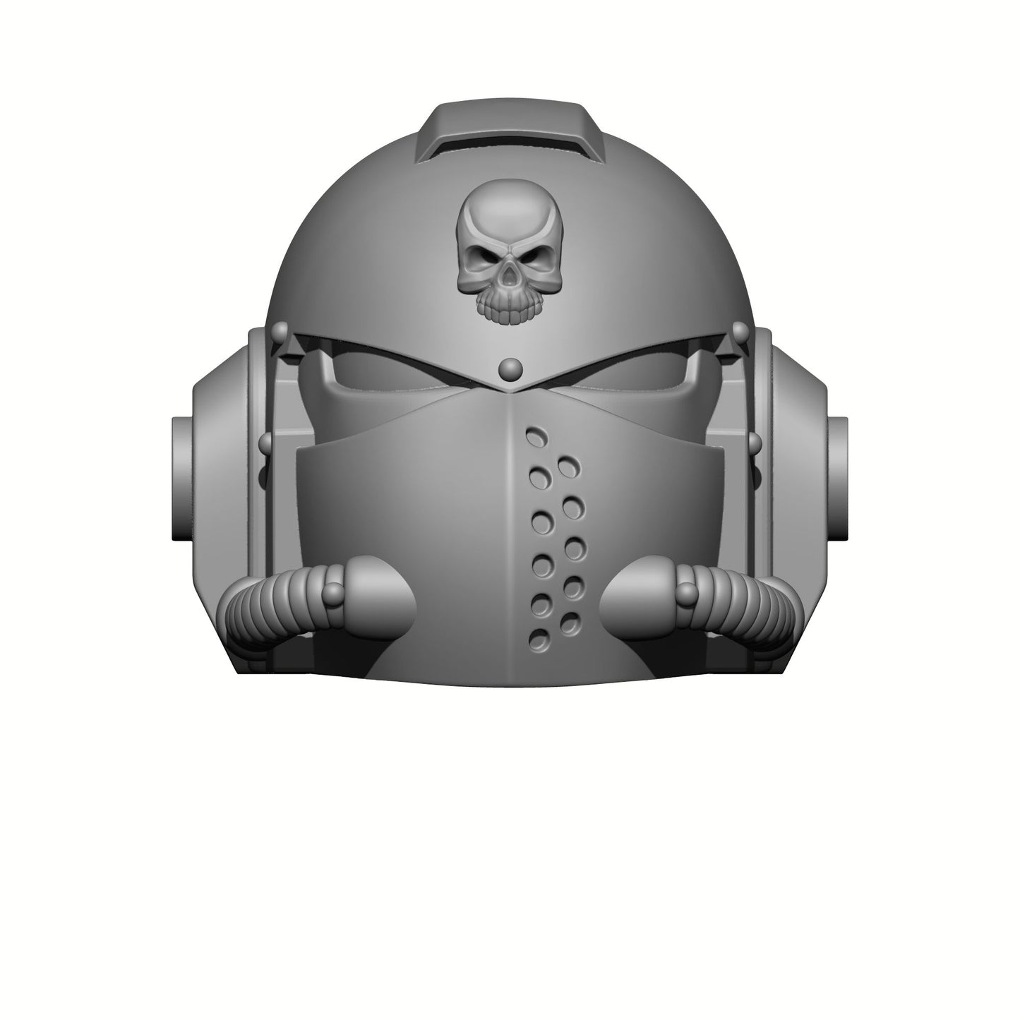 Celestial Knight Helmet Skull V1 custom resin replacement helmet compatible with McFarlane Toys 7-inch armored action figures featuring a sculpted skull emblem.