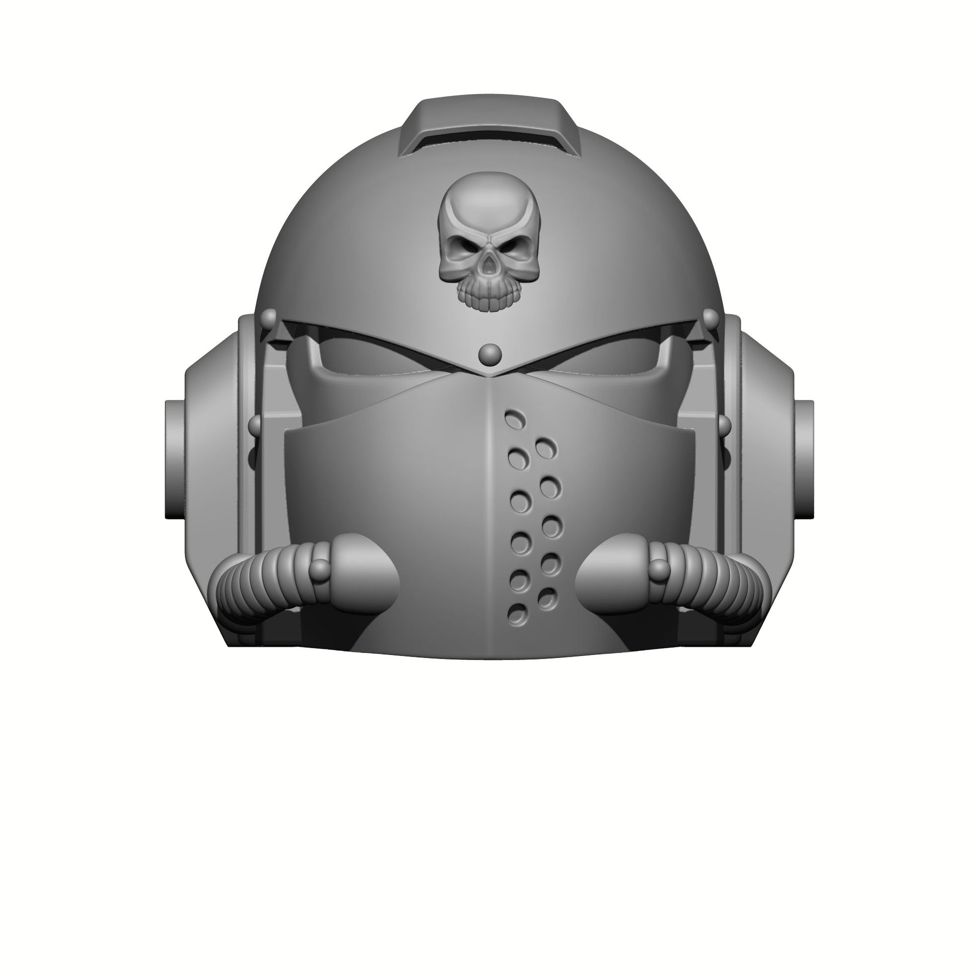 Celestial Knight Helmet Skull V1 custom resin replacement helmet compatible with McFarlane Toys 7-inch armored action figures featuring a sculpted skull emblem.