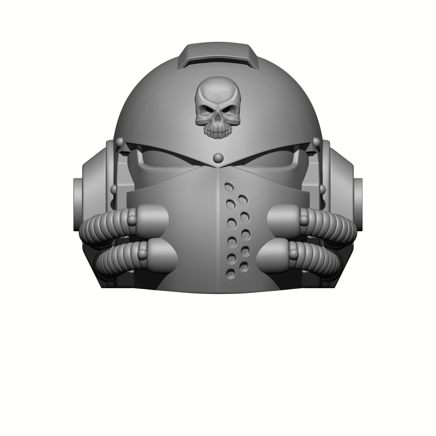 Celestial Knight Helmet Skull V2 custom resin replacement helmet compatible with McFarlane Toys 7-inch armored action figures featuring a sculpted skull emblem.