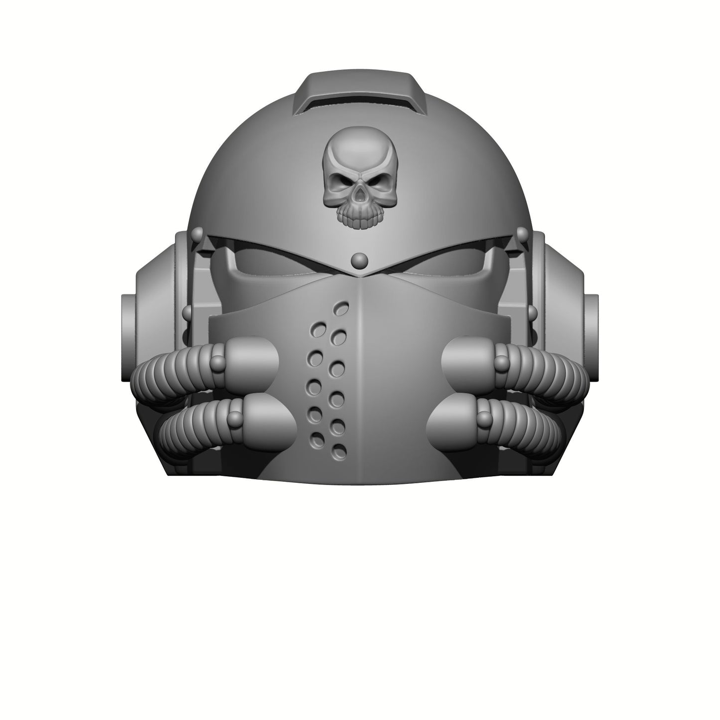 Celestial Knight Helmet Skull V2-R custom resin replacement helmet compatible with McFarlane Toys 7-inch armored action figures featuring a sculpted skull emblem.