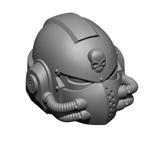 Celestial Knight Helmet Skull V2 custom resin replacement helmet compatible with McFarlane Toys 7-inch armored action figures featuring a sculpted skull emblem.