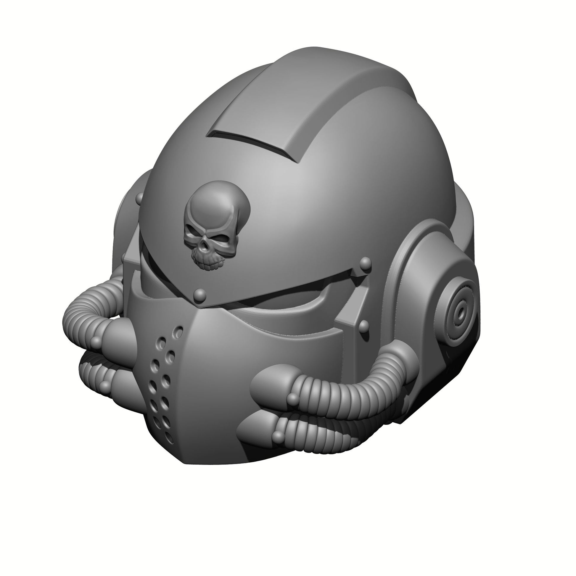 Celestial Knight Helmet Skull V2-R custom resin replacement helmet compatible with McFarlane Toys 7-inch armored action figures featuring a sculpted skull emblem.