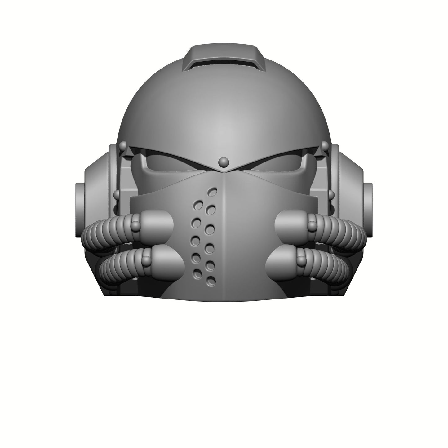Celestial Knight Helmet V2-R custom resin replacement helmet compatible with McFarlane Toys 7-inch armored action figures featuring a sculpted skull emblem.