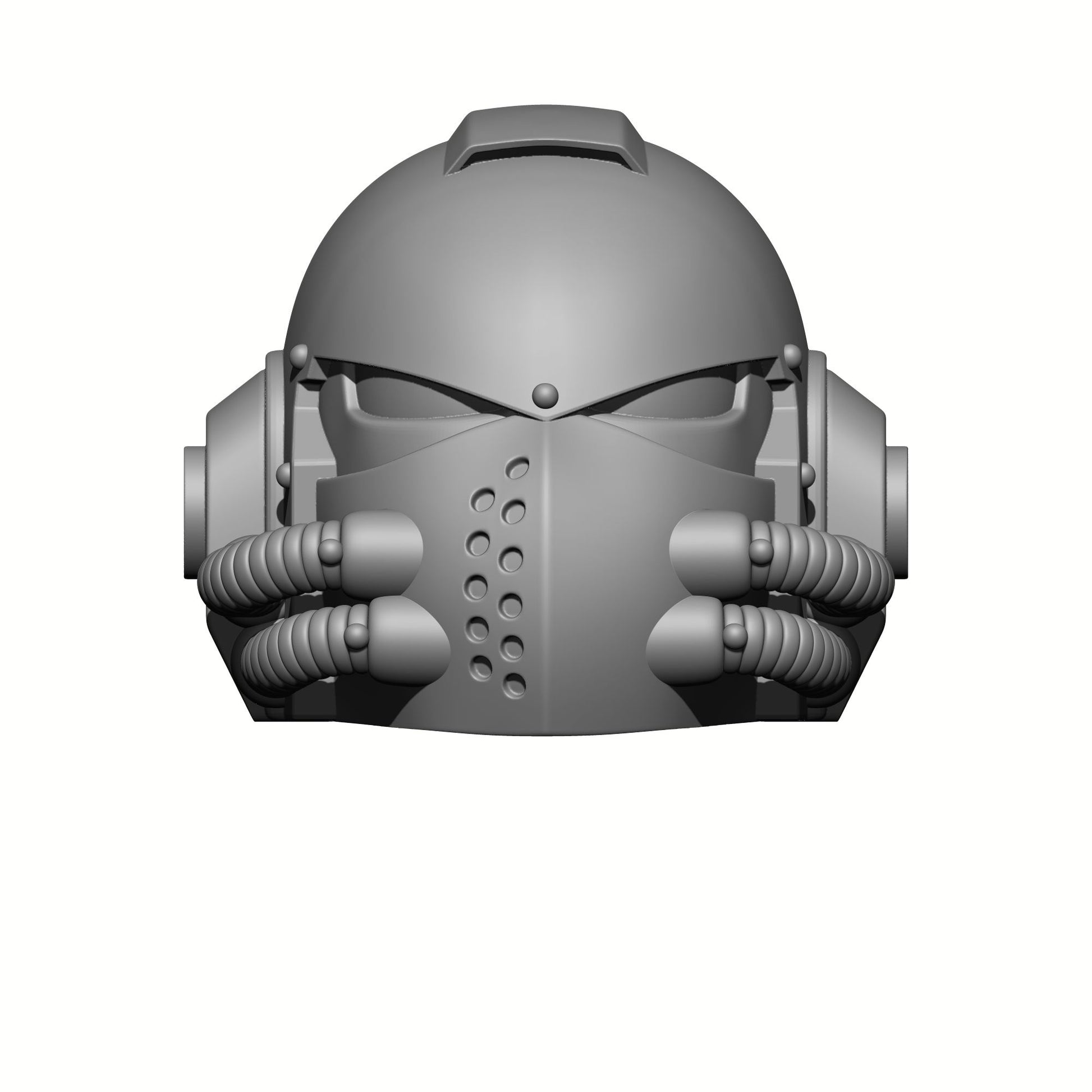 Celestial Knight Helmet V2-R custom resin replacement helmet compatible with McFarlane Toys 7-inch armored action figures featuring a sculpted skull emblem.