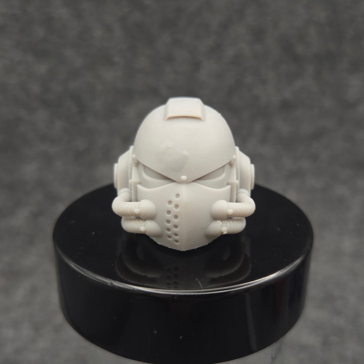 Celestial Knight Helmet V2-R custom resin replacement helmet compatible with McFarlane Toys 7-inch armored action figures featuring a sculpted skull emblem.