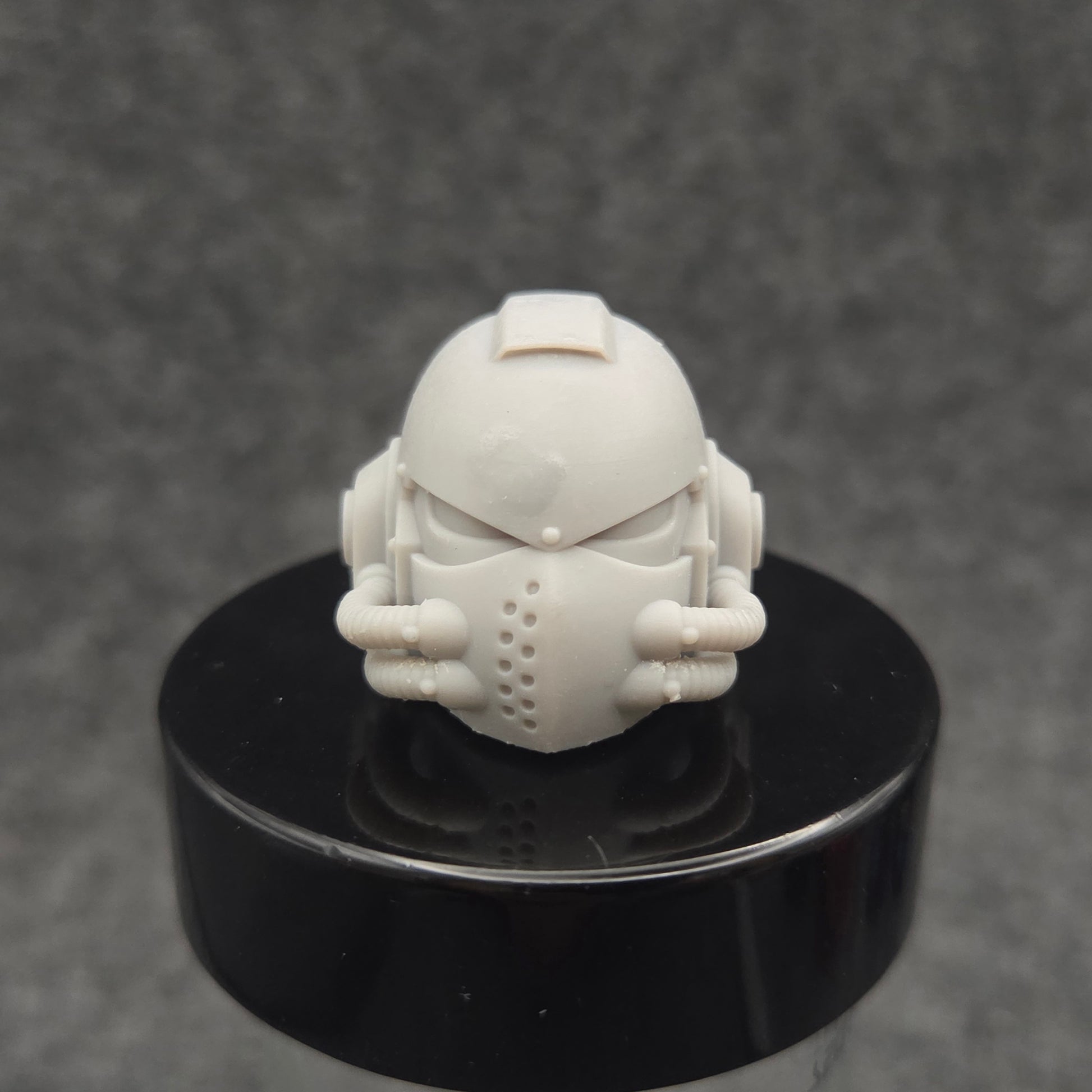 Celestial Knight Helmet V2-R custom resin replacement helmet compatible with McFarlane Toys 7-inch armored action figures featuring a sculpted skull emblem.