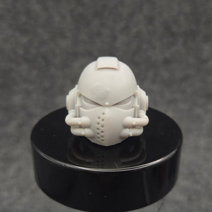 Celestial Knight Helmet V2-R custom resin replacement helmet compatible with McFarlane Toys 7-inch armored action figures featuring a sculpted skull emblem.