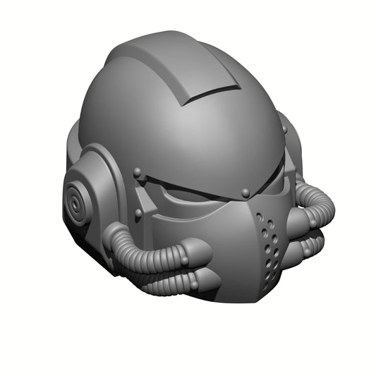 Celestial Knight Helmet V2 custom resin replacement helmet compatible with McFarlane Toys 7-inch armored action figures featuring a sculpted skull emblem.