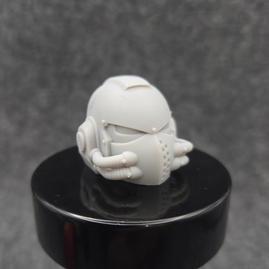 Celestial Knight Helmet V2 custom resin replacement helmet compatible with McFarlane Toys 7-inch armored action figures featuring a sculpted skull emblem.