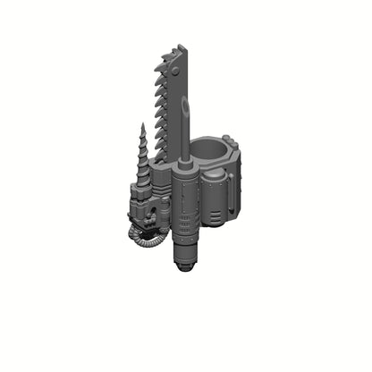 Combat Medic Servo Gauntlet with Chainblade custom resin accessory compatible with McFarlane Toys 1:12 scale action figures