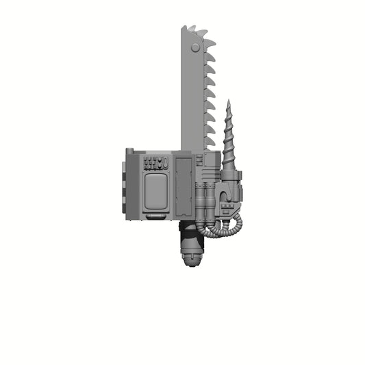 Combat Medic Servo Gauntlet with Chainblade custom resin accessory compatible with McFarlane Toys 1:12 scale action figures