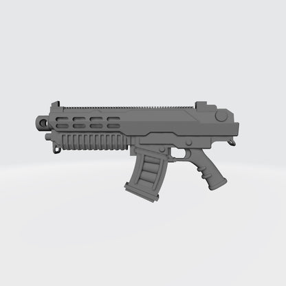 Combat Rifle MPX SMG custom resin submachine gun compatible with McFarlane Toys 7-inch armored action figures.