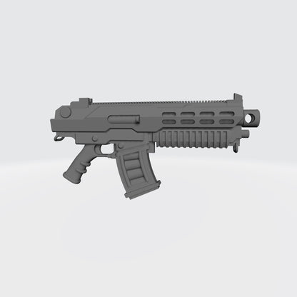 Combat Rifle MPX SMG custom resin submachine gun compatible with McFarlane Toys 7-inch armored action figures.