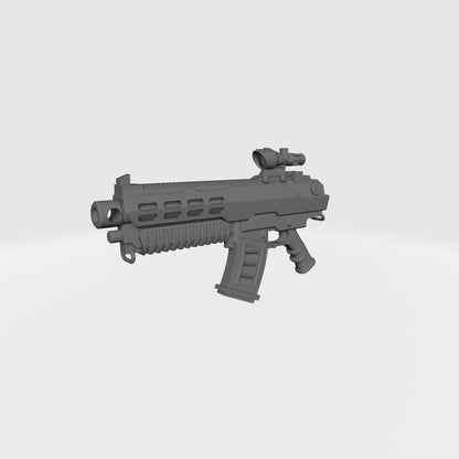 Combat Rifle MPX SMG with Optic custom resin futuristic weapon compatible with McFarlane Toys 7-inch armored action figures.