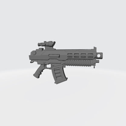 Combat Rifle MPX SMG with Optic custom resin futuristic weapon compatible with McFarlane Toys 7-inch armored action figures.