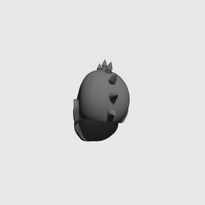 Custom Large Punk Spike Studs Mohawk resin head sculpt compatible with McFarlane Toys 7-inch armored action figures.