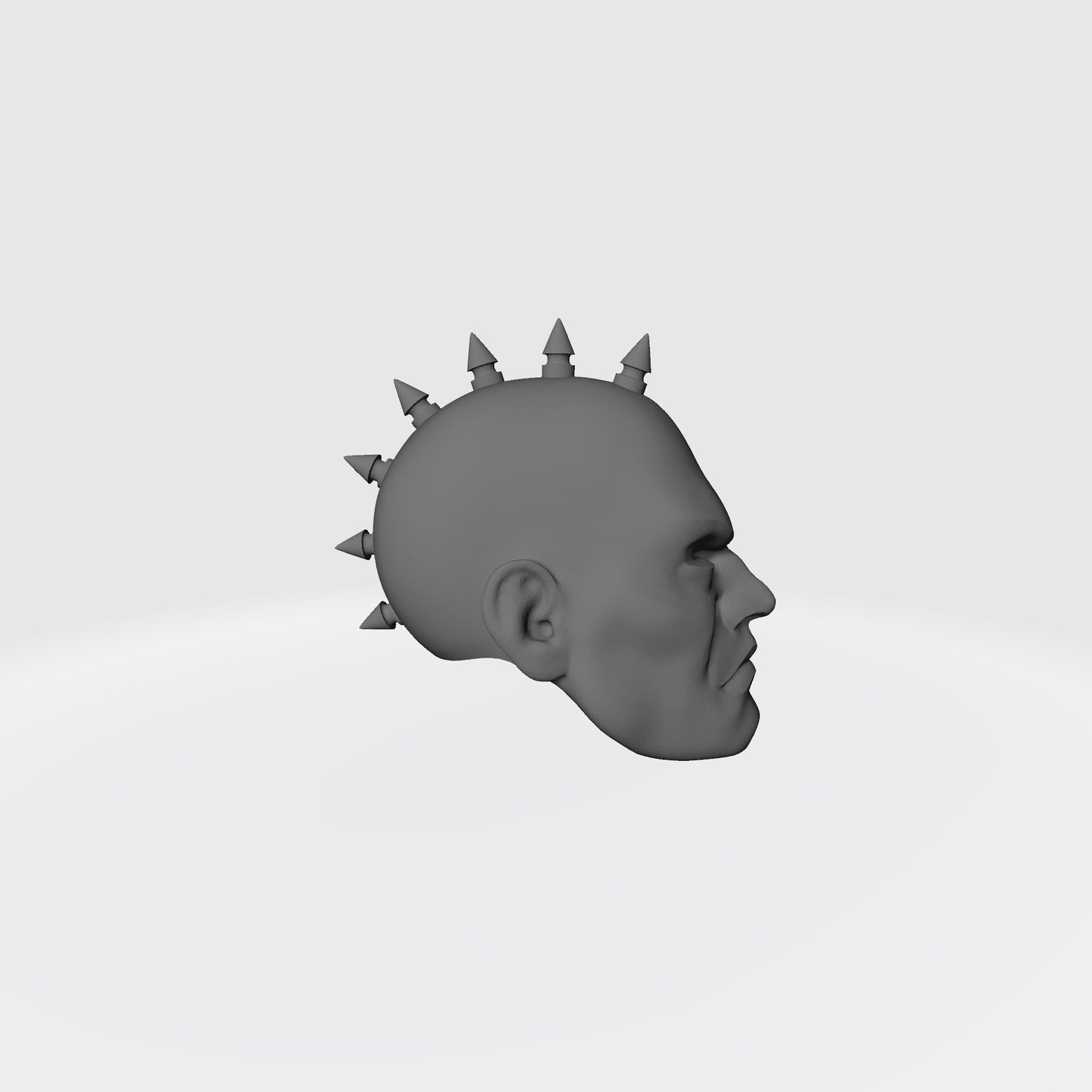 Custom Large Punk Spike Studs Mohawk resin head sculpt compatible with McFarlane Toys 7-inch armored action figures.