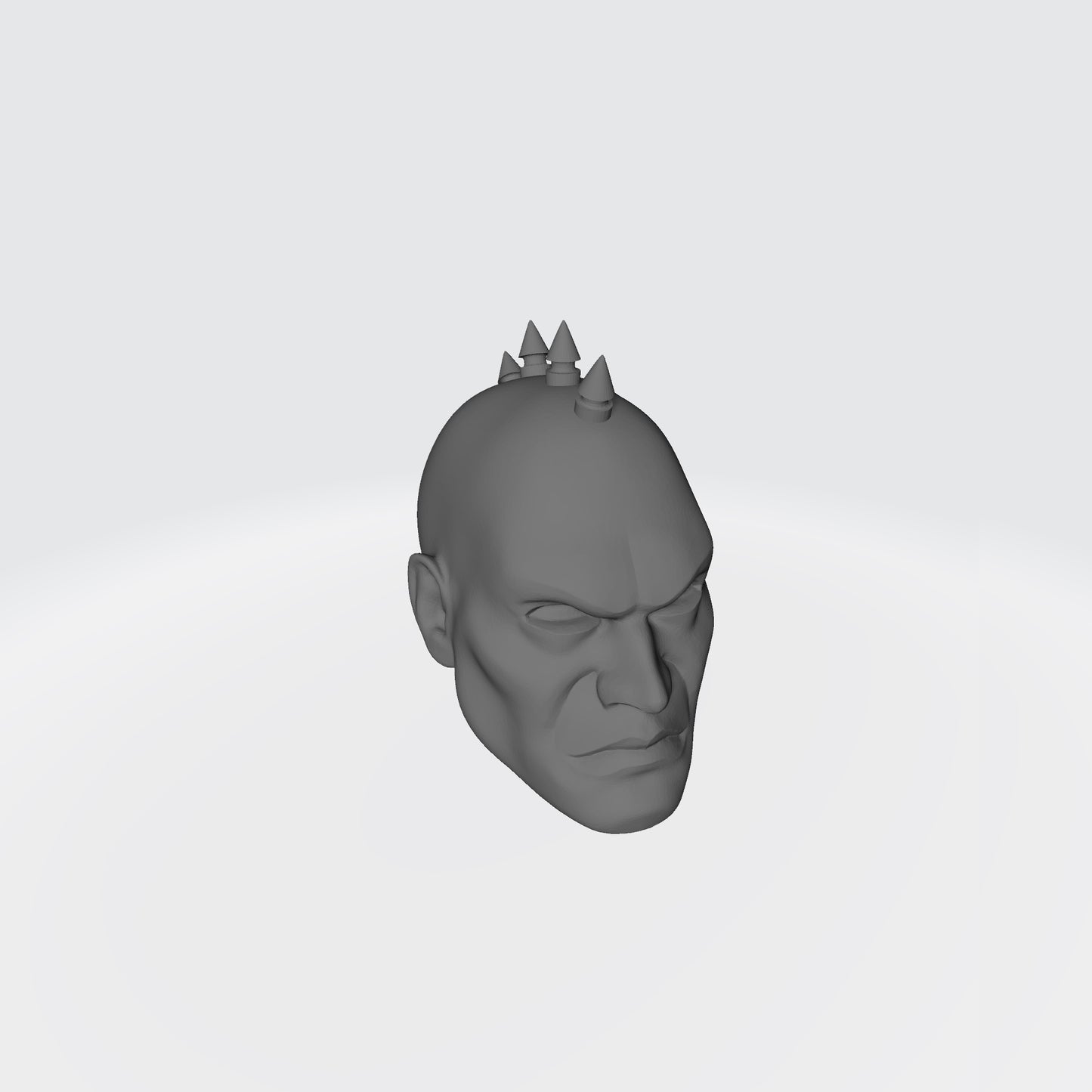 Custom Large Punk Spike Studs Mohawk resin head sculpt compatible with McFarlane Toys 7-inch armored action figures.