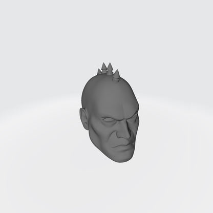 Custom Large Punk Spike Studs Mohawk resin head sculpt compatible with McFarlane Toys 7-inch armored action figures.