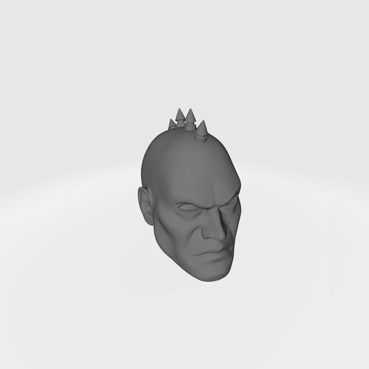 Custom Large Punk Spike Studs Mohawk resin head sculpt compatible with McFarlane Toys 7-inch armored action figures.