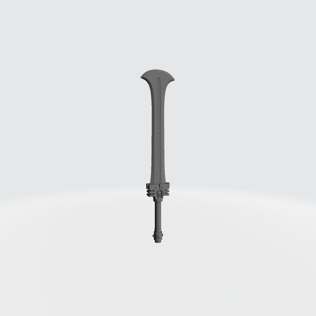 Demon Hunters Power Sword Cleaver custom resin melee weapon compatible with McFarlane Toys 7-inch 1:12 scale armored action figures.