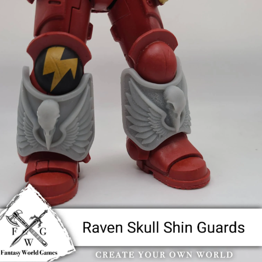 Raven Legion Shin Guard with Raven Skull Compatible with McFarlane Toys Space Marines