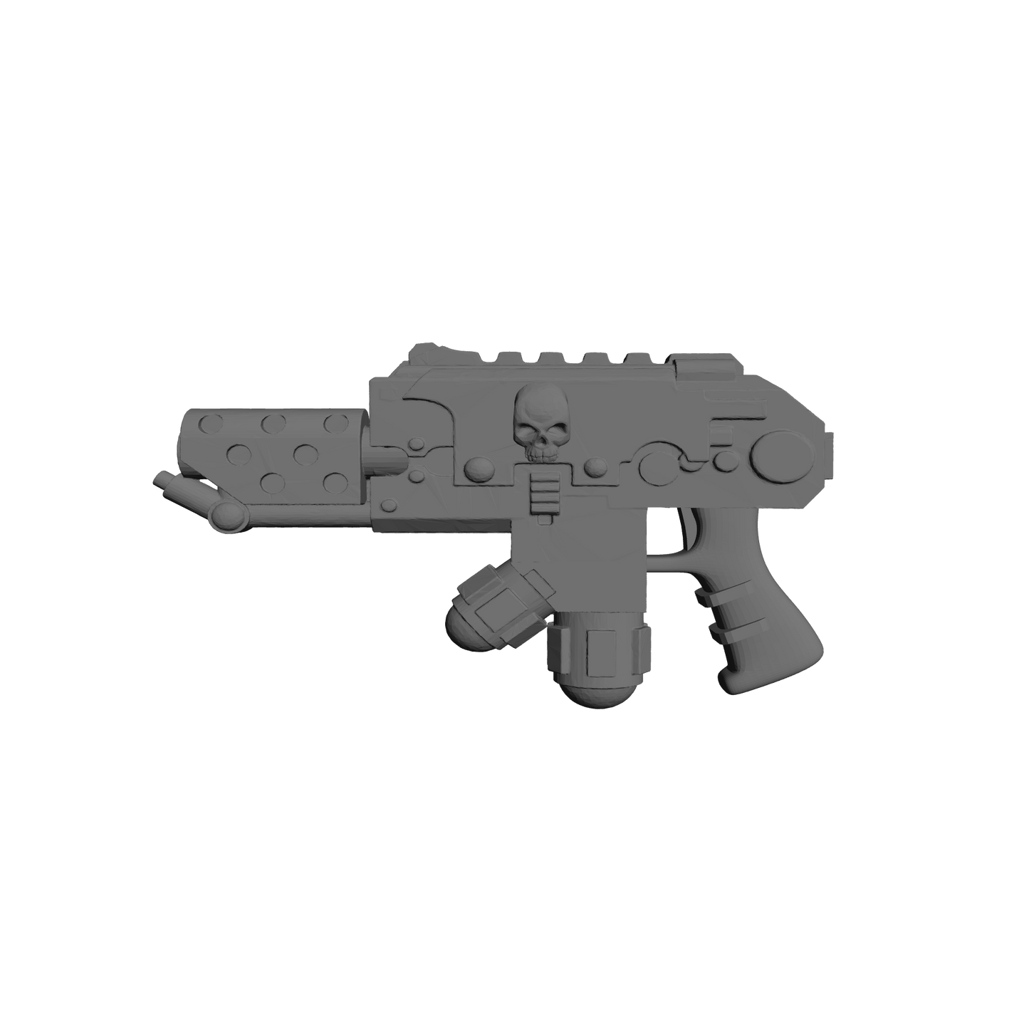 Elite Veteran Flamer Pyre-Gun with Judicators-inspired symbol and skull compatible with McFarlane Toys 7-inch armored action figures custom resin weapon