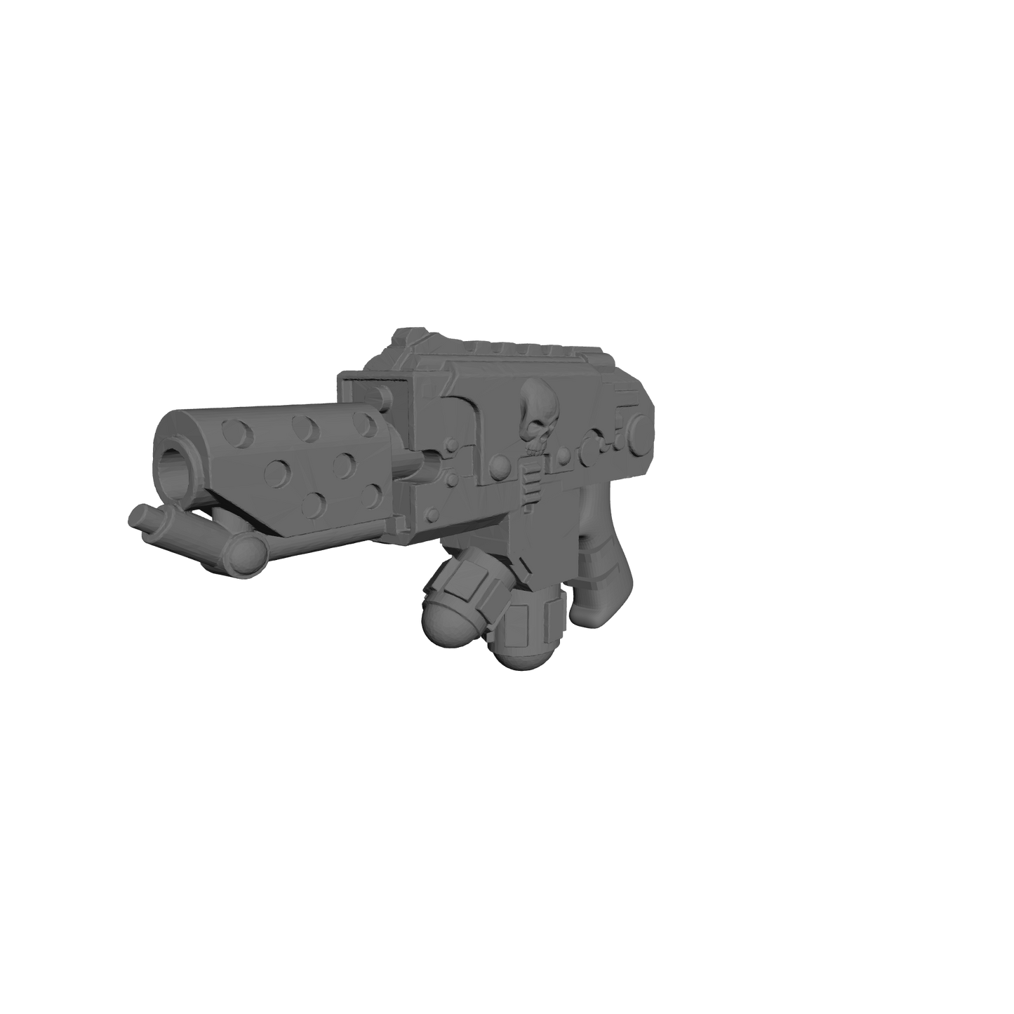 Elite Veteran Flamer Pyre-Gun with Judicators-inspired symbol and skull compatible with McFarlane Toys 7-inch armored action figures custom resin weapon