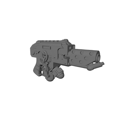 Elite Veteran Flamer Pyre-Gun with Judicators-inspired symbol and skull compatible with McFarlane Toys 7-inch armored action figures custom resin weapon