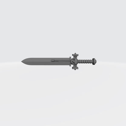 Custom 100mm resin energy sword compatible with McFarlane Toys 7-inch 1:12 scale armored action figures.