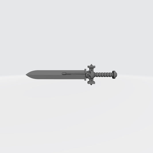 Custom 100mm resin energy sword compatible with McFarlane Toys 7-inch 1:12 scale armored action figures.