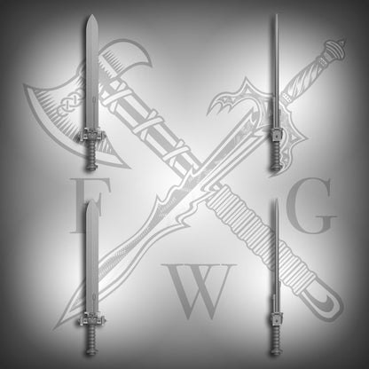Custom resin Energy Sword 128mm compatible with McFarlane Toys 7-inch armored action figures.