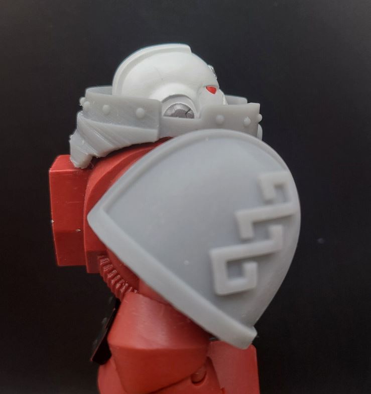 Gorget with skull and rivets compatible with McFarlane Toys 7-inch armored action figures custom resin armor