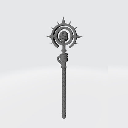 Grand Arcanist Warrior Order Warding Staff with Skull Halo compatible with McFarlane Toys 7-inch armored action figures