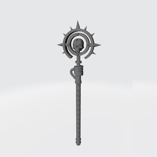 Grand Arcanist Warrior Order Warding Staff with Skull Halo compatible with McFarlane Toys 7-inch armored action figures