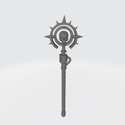 Grand Arcanist Warrior Order Warding Staff with Skull Halo compatible with McFarlane Toys 7-inch armored action figures