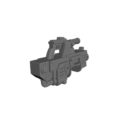 Heavy Assault Cannon with Drum Magazine custom resin heavy weapon kit compatible with JoyToy 1:18 scale armored action figures.