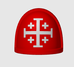 Jerusalem Cross Type 4 V1 shoulder pauldron compatible with McFarlane Toys 1:12 scale armored action figures custom resin armor