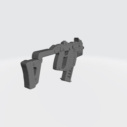 KRISS Vector Striker Rifle with optic custom resin weapon compatible with McFarlane Toys 7-inch armored action figures.